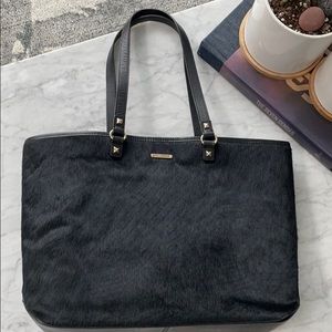 REBECCA MINKOFF leather pony hair tote